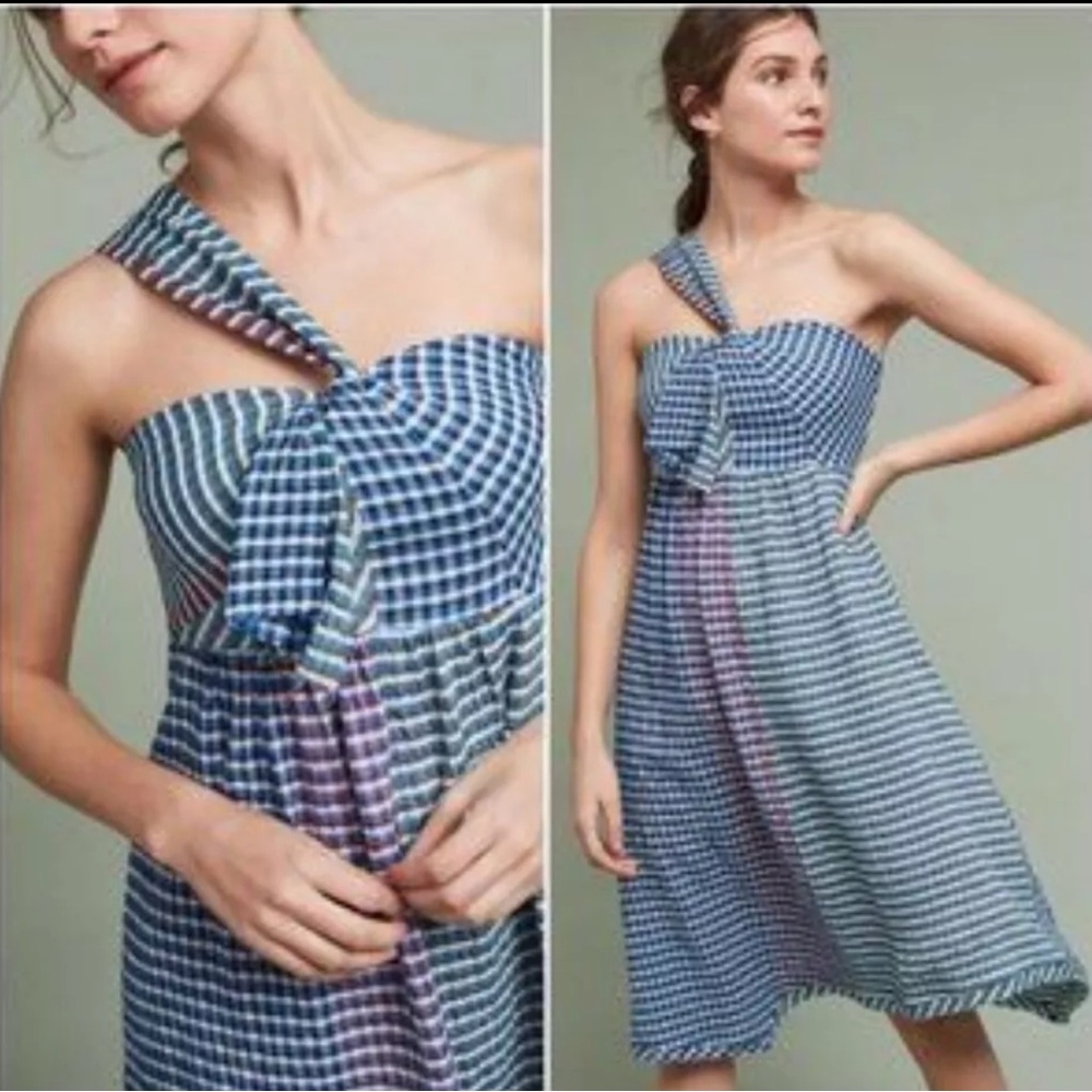 Anthropologie Maeve Crinkle Gauze Dress with Raw Hem